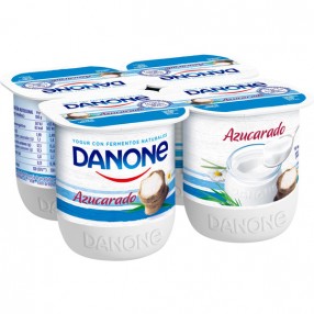 DANONE yogur natural azucarado pack 4 unidades